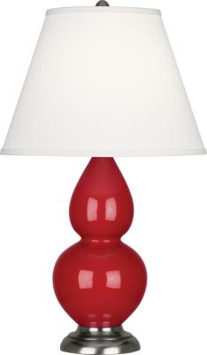 Robert Abbey - RR12X - Small Double Gourd - One Light Accent Lamp - Ruby Red Glazed Ceramic w/Antique Silver