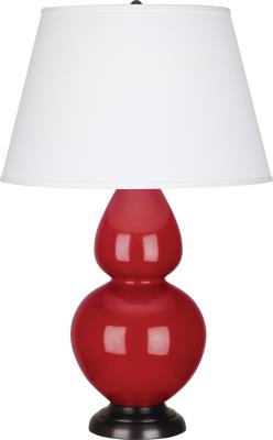 Robert Abbey - RR21X - Double Gourd - One Light Table Lamp - Ruby Red Glazed Ceramic w/Deep Patina Bronze