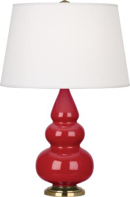 Robert Abbey - RR30X - Small Triple Gourd - One Light Accent Lamp - Ruby Red Glazed Ceramic w/Antique Brass