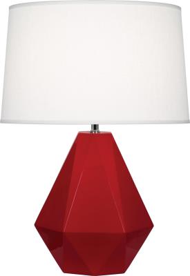 Robert Abbey - RR930 - Delta - One Light Table Lamp - Ruby Red Glazed Ceramic