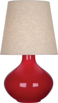 Robert Abbey - RR991 - June - One Light Table Lamp - Ruby Red Glazed Ceramic