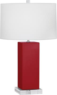 Robert Abbey - RR995 - Harvey - One Light Table Lamp - Ruby Red Glazed Ceramic