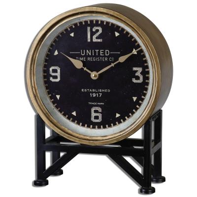 Table Clock - Brass /Aged Black