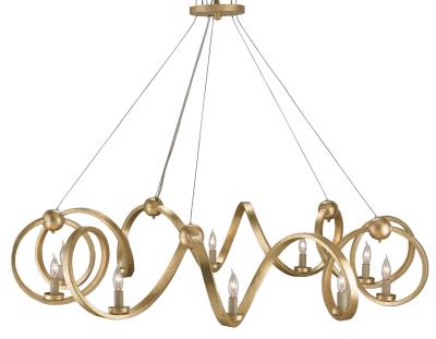 Ten Light Chandelier - Dutch Gold Leaf