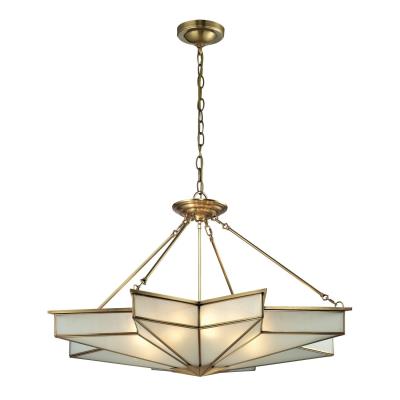 Eight Light Chandelier - Brushed Brass