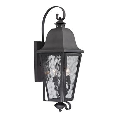 Three Light Outdoor Wall Sconce - Charcoal