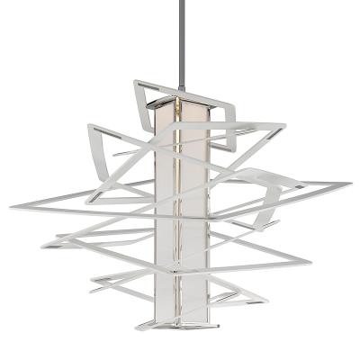 LED Pendant - White With Polished Stainless