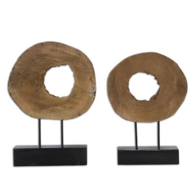 Sculpture, Set/2 - Natural Mango Wood