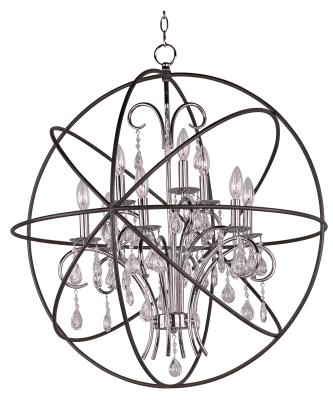 Orbit - Nine Light Pendant - Anthracite / Polished Nickel