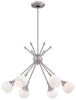 George Kovacs - P1806-084 - Pontil - Six Light Chandelier - Brushed Nickel