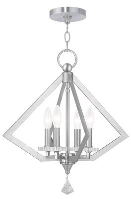 Livex Lighting - 50664-91 - Diamond - Four Light Chandelier - Brushed Nickel