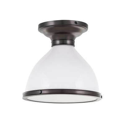 One Light Semi Flush Mount - Historic Bronze