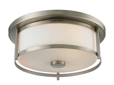 Two Light Flush Mount - Brushed Nickel