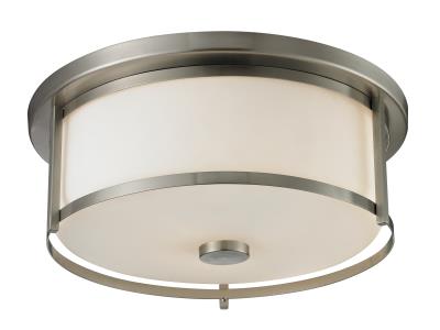 Three Light Flush Mount - Brushed Nickel