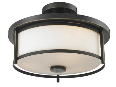 Two Light Semi Flush Mount - Olde Bronze