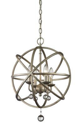 Four Light Chandelier - Antique Silver