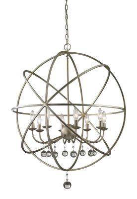 Eight Light Chandelier - Antique Silver