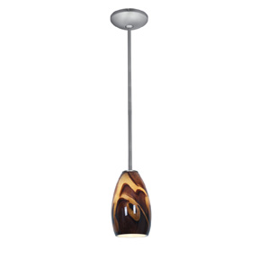 Access - 28012-1R-BS/ICA - Champagne - One Light Pendant - Brushed Steel