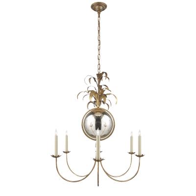 Naples Lamp Visual Comfort Six Light Chandelier Gilded Iron