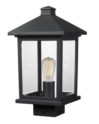 One Light Outdoor Post Mount - Black