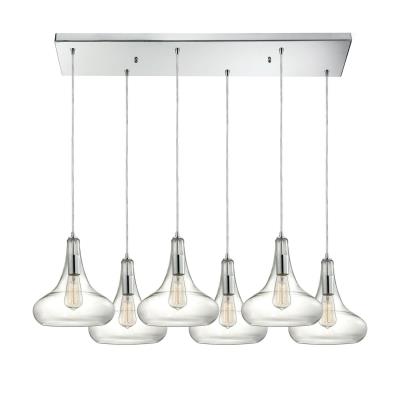 Six Light Pendant - Polished Chrome