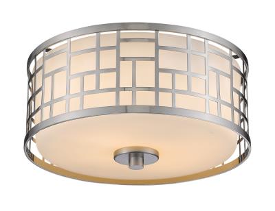 Two Light Flush Mount - Brushed Nickel