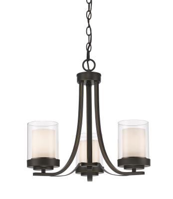 Three Light Chandelier - Olde Bronze