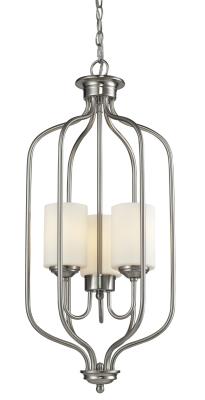 Three Light Chandelier - Brushed Nickel