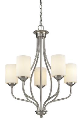 Five Light Chandelier - Brushed Nickel