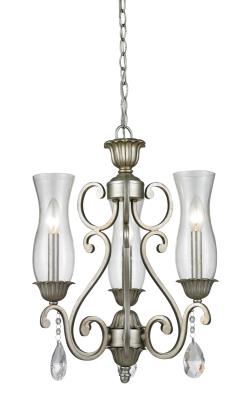 Three Light Chandelier - Antique Silver