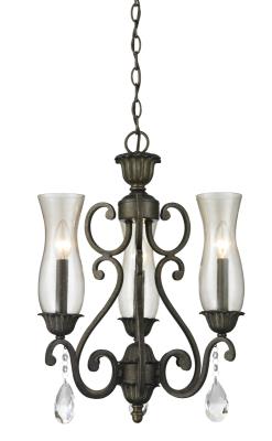 Three Light Chandelier - Golden Bronze