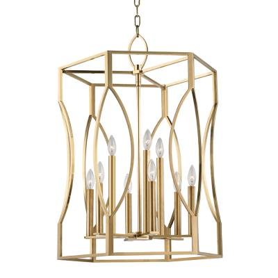 Nine Light Pendant - Aged Brass