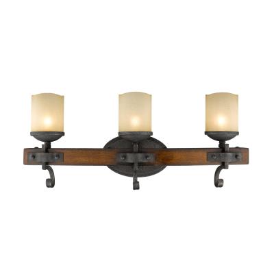 Golden - 1821-BA3 BI - Madera BI - Three Light Bath Vanity - Black Iron