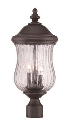 Three Light Post Mount - Black Coral