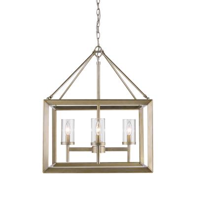 Golden - 2073-4 WG-CLR - Smyth WG - Four Light Chandelier - White Gold