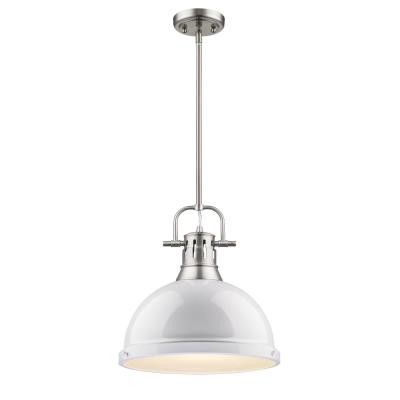 Golden - 3604-L PW-WH - Duncan PW - One Light Pendant - Pewter