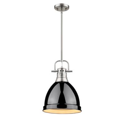 Golden - 3604-S PW-BK - Duncan PW - One Light Pendant - Pewter