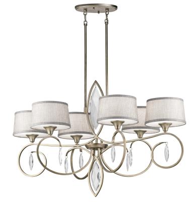 Stokes Lighting Kichler 43569sgd Casilda Six Light Chandelier Sterling Gold