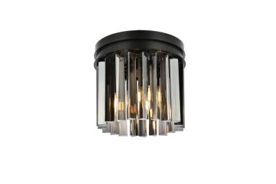 Elegant Lighting - 1208F12MB-SS/RC - Sydney - Three Light Flush Mount - Matte Black