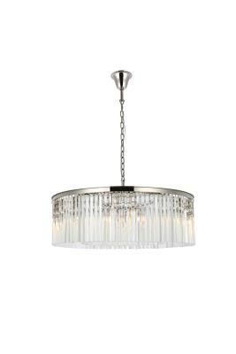 Elegant Lighting - 1208G43PN/RC - Sydney - Ten Light Chandelier - Polished Nickel