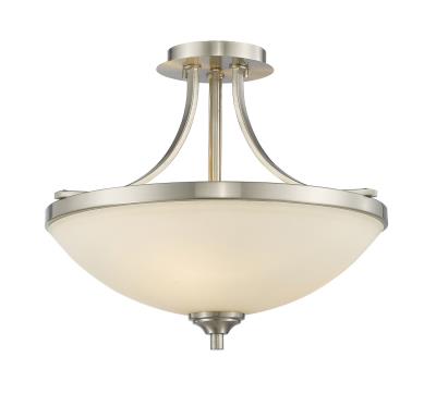 Three Light Semi Flush Mount - Brushed Nickel