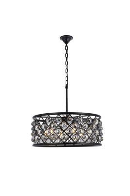 Elegant Lighting - 1214D25MB-SS/RC - Madison - Six Light Chandelier - Matte Black