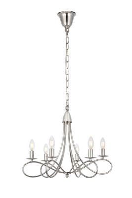 Elegant Lighting - 1452D22PN - Lyndon - Six Light Pendant - Polished Nickel