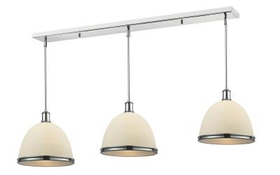 Three Light Linear Chandelier - Chrome