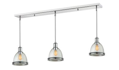 Three Light Linear Chandelier - Chrome