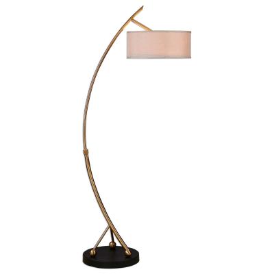 Two Light Floor Lamp - Brushed Brass