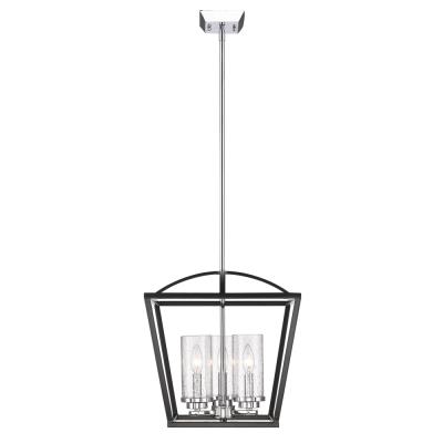 Golden - 4309-3P BLK-SD - Mercer - Three Light Pendant - Matte Black