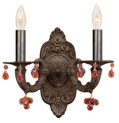 Crystorama - 5200-VB-AMBER - Paris Market - Two Light Wall Sconce - Venetian Bronze