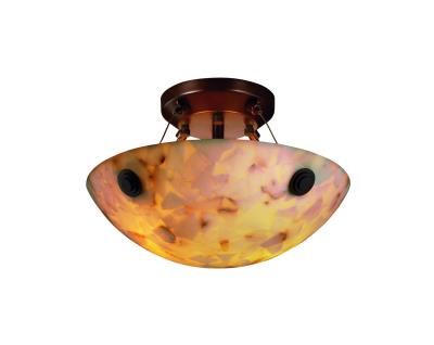 Justice Designs - ALR-9650-35-DBRZ-F6-LED2-2000 - Alabaster Rocks - LED Semi-Flush Mount - Dark Bronze