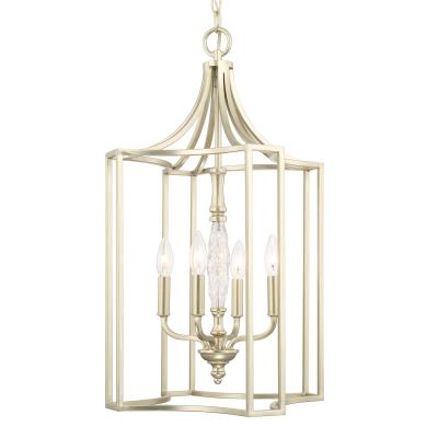 Four Light Foyer Pendant - Soft Gold